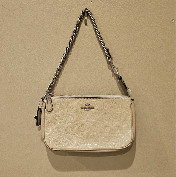Coach Signature Debossed Sparkle Patent Leather- Wristlet - Picture 1 of 12
